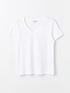 LC Waikiki V Neck Straight Short Sleeve Women T-Shirt